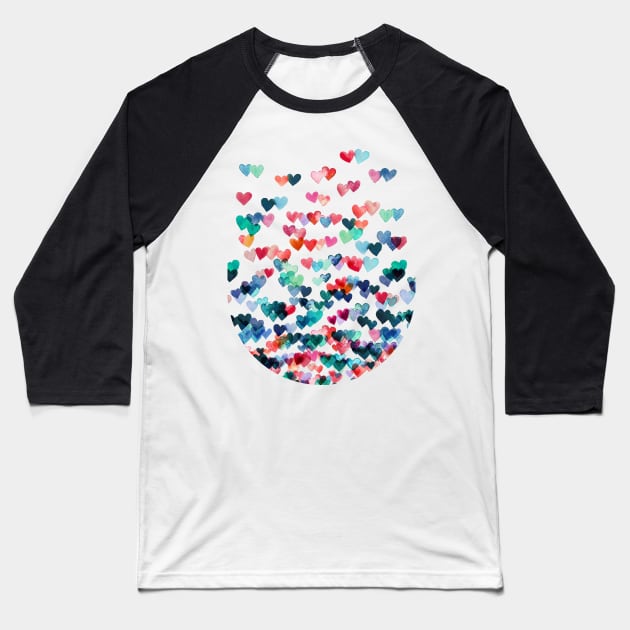 Heart Connections - Watercolor Painting Baseball T-Shirt by micklyn